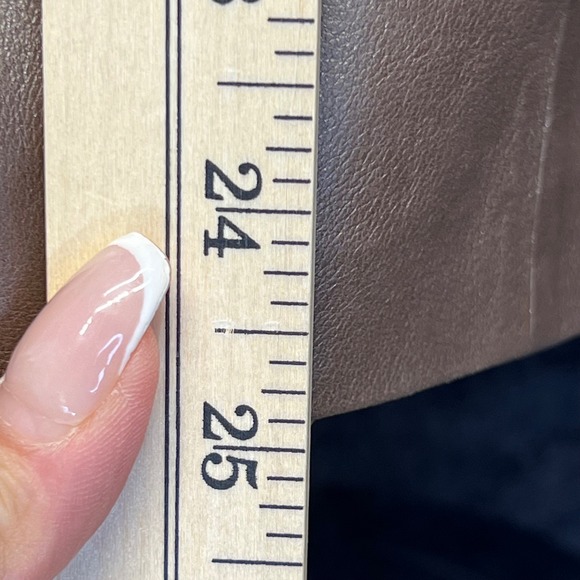 Lafayette 148 New York Leather Jacket Women's Brown Size 12 Zipper Front - Picture 13 of 13